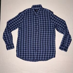 Blue Larger Gingham 1901 Trim Fit Button Down Shirt